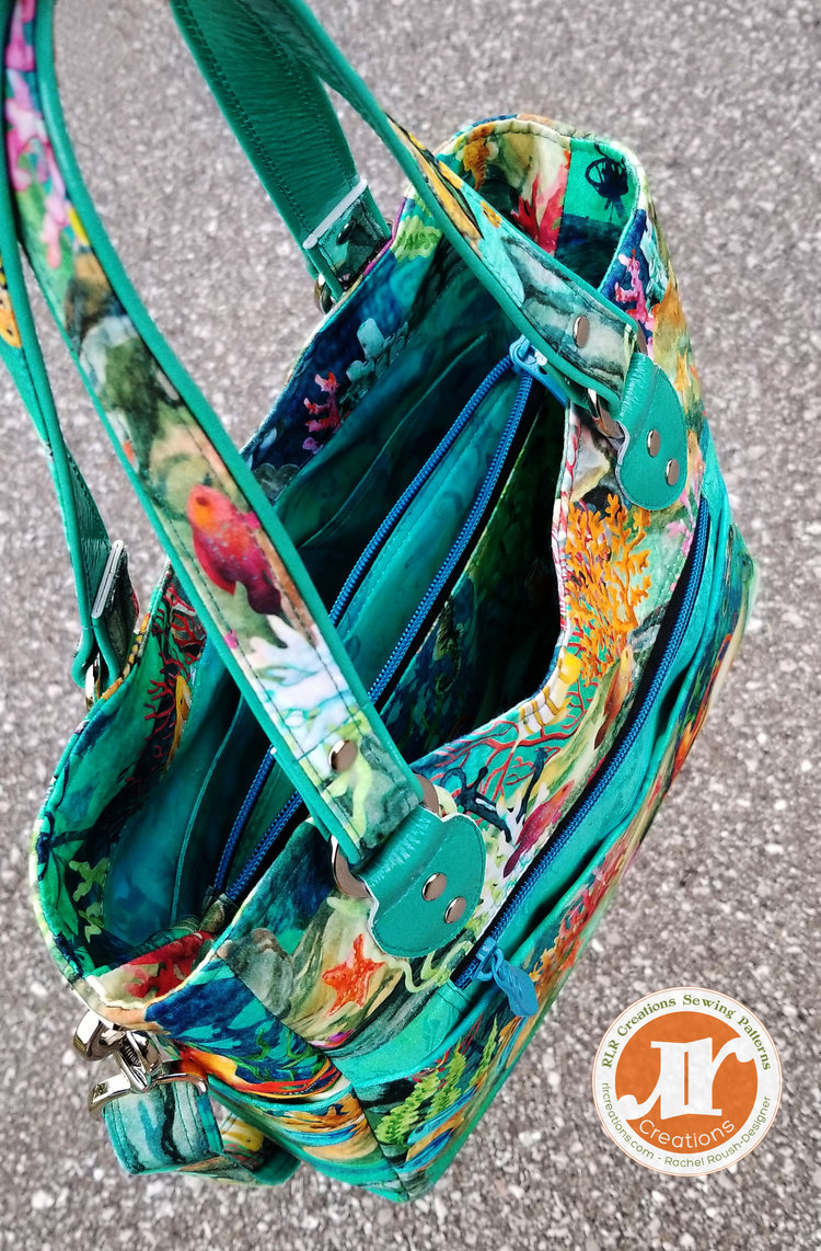 Emilina Handbag with an Internal Zipper Pocket Divider PDF Pattern