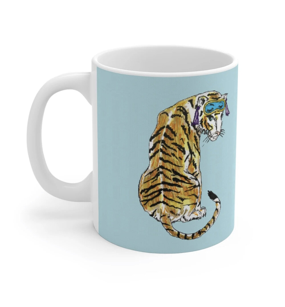 Cute Salute Breakfast Tiger Ceramic Mug