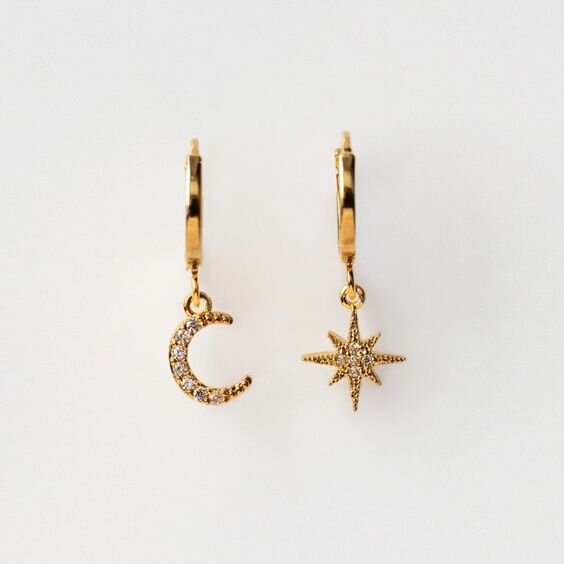 Local Eclectic, Chloe Star and Moon Hoop Earrings