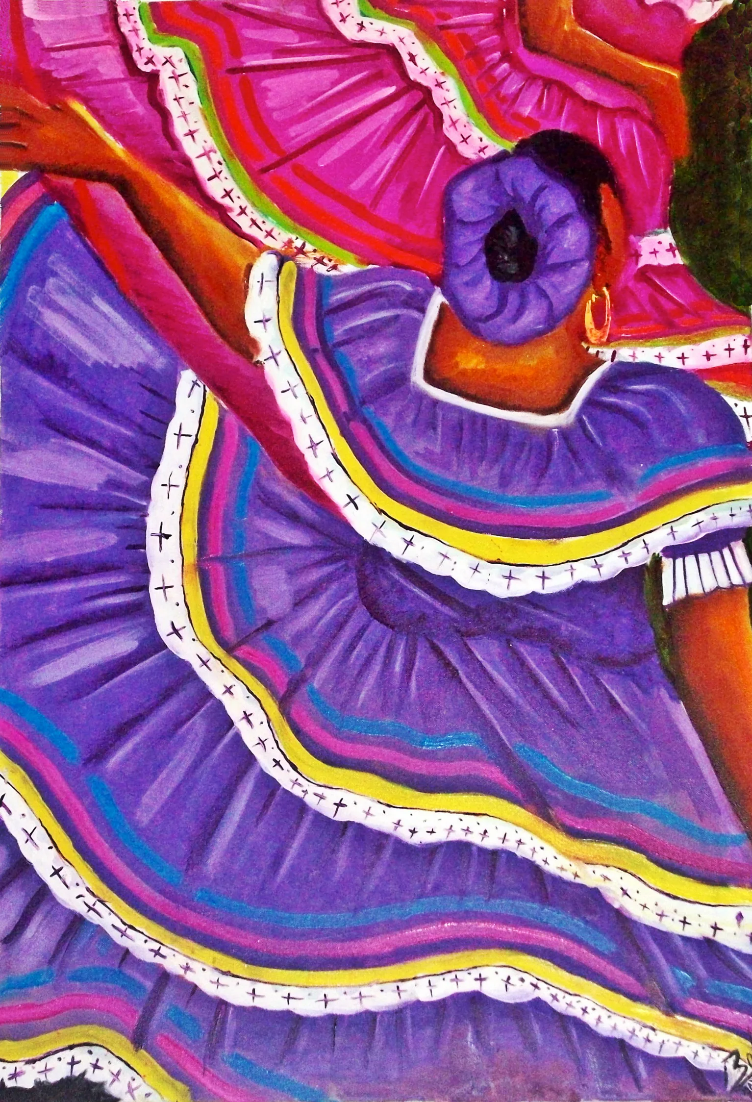 Woman in Purple Dress