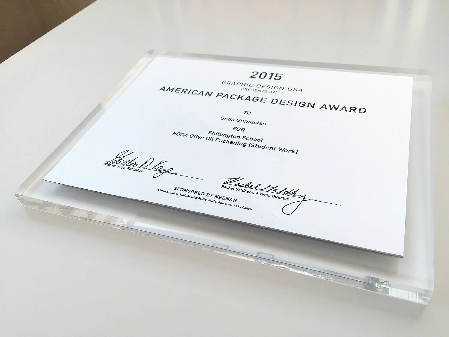 2015 American Package Design Award