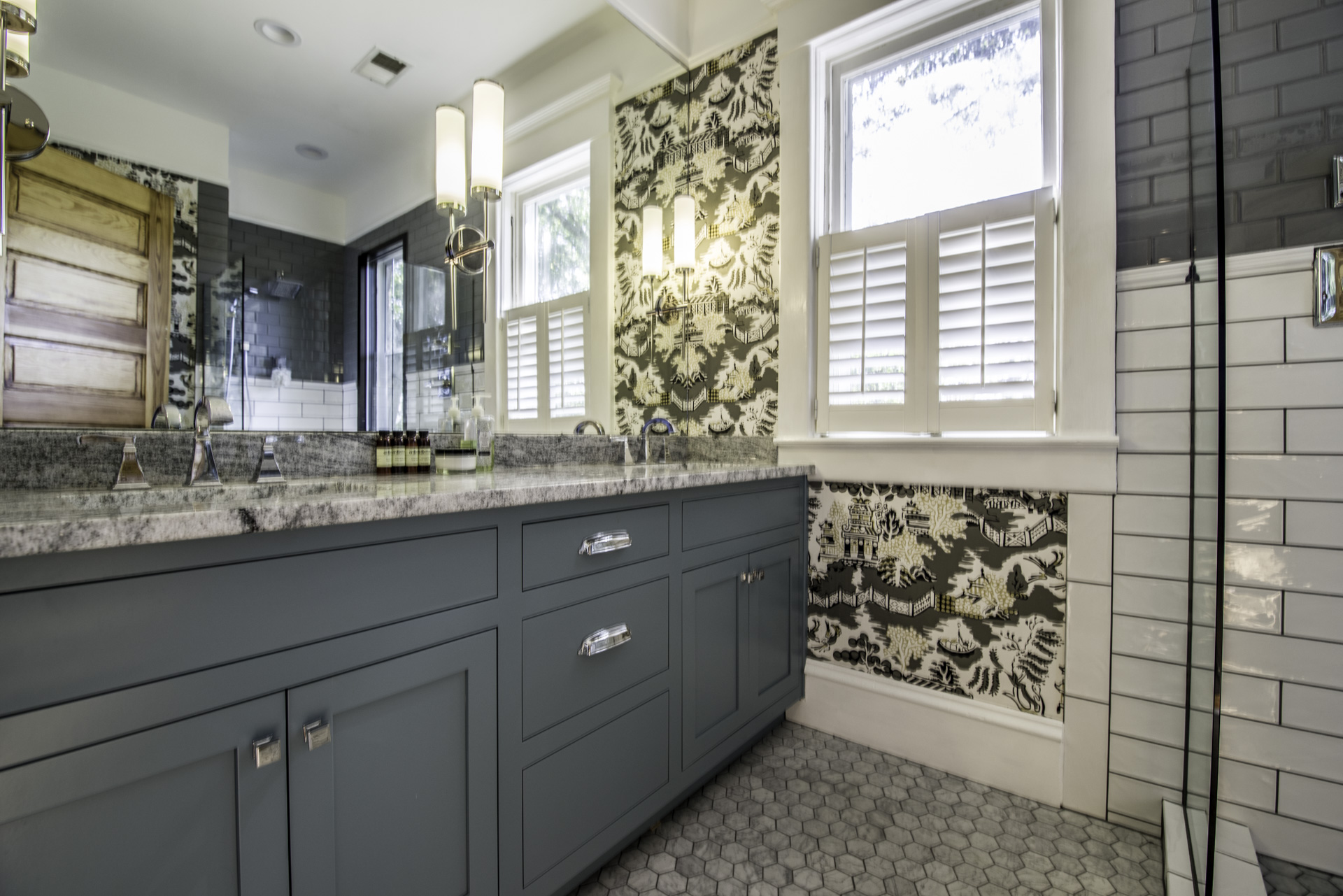 The bathroom is finally complete (minus three drawer pulls)!