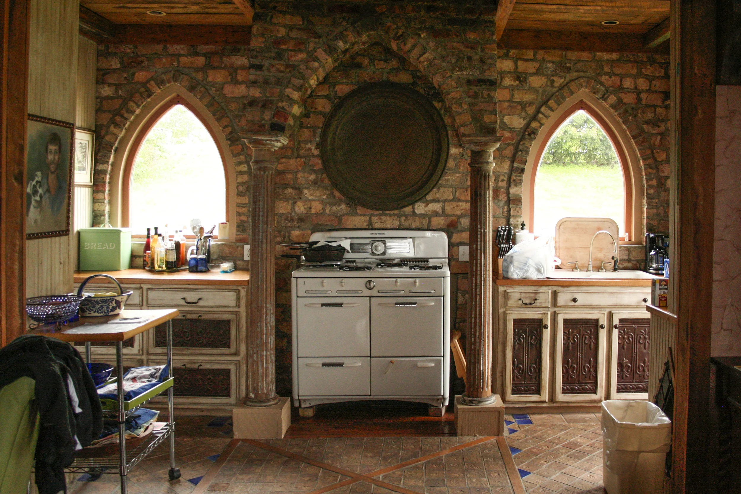 THIS IS THE REALLY COOL KITCHEN INSIDE OUR CABIN.
