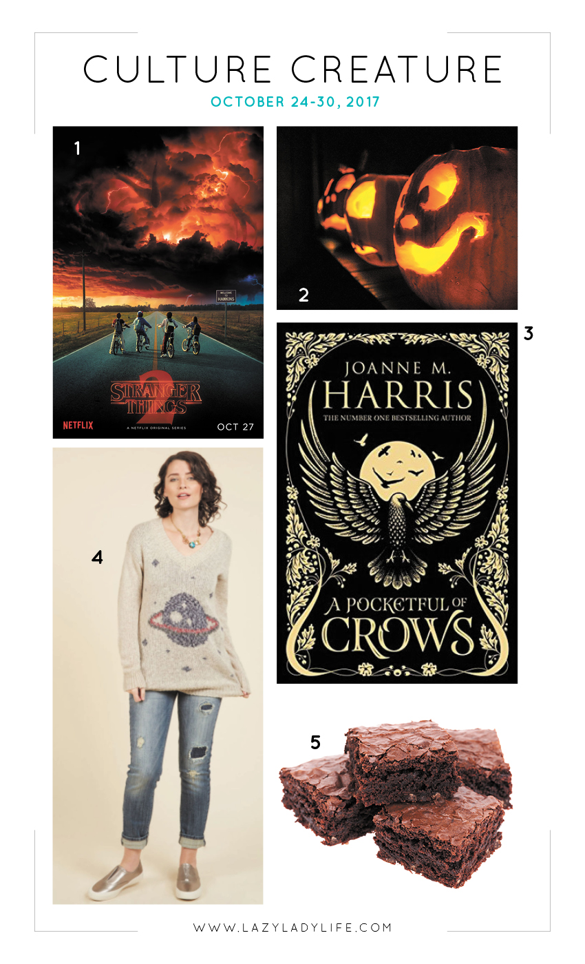 Culture Creature - Stranger Things, Pumpkin Carving, A Pocketful of Crows, Pumpkin Brownies and Sweater Weather!
