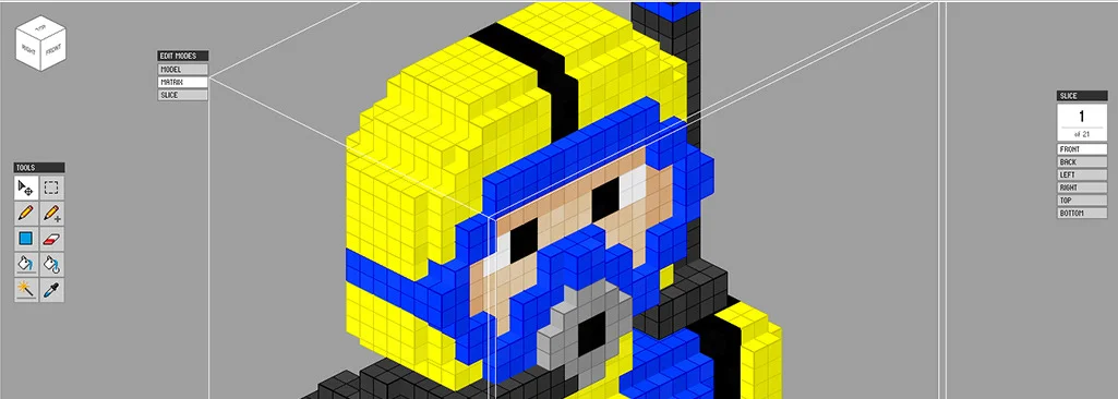 8-bit voxel character