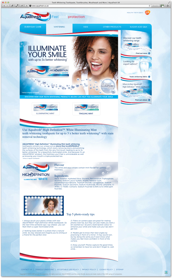 Secondary level product page