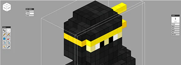 8-bit voxel character