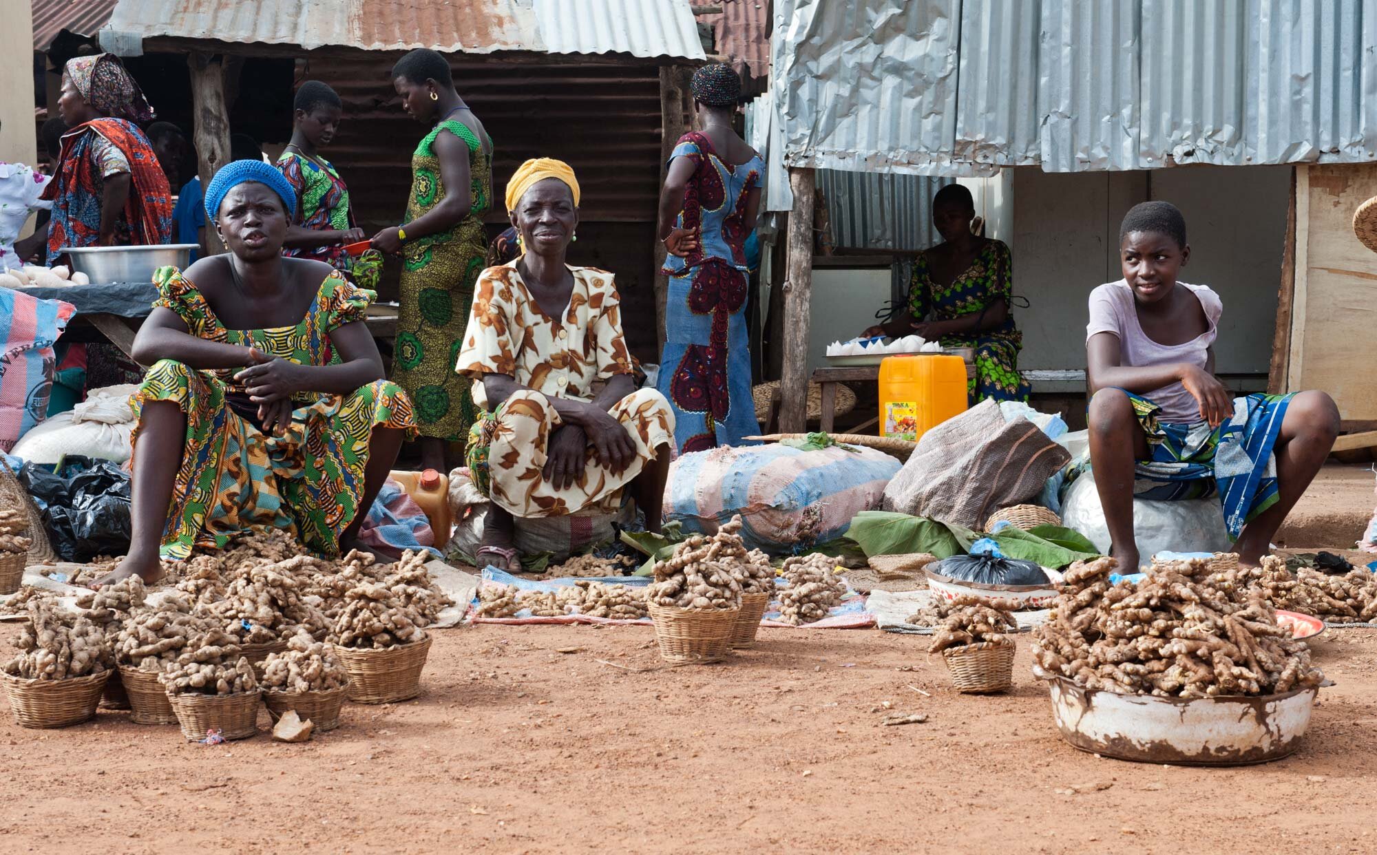 Ginger sellers at market