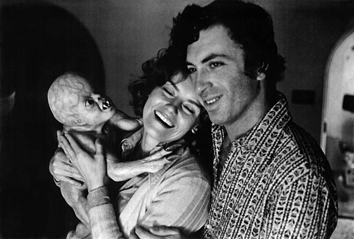 The Davis Baby, actress Sharon Farrell and director Larry Cohen on the set of IT'S ALIVE.jpg
