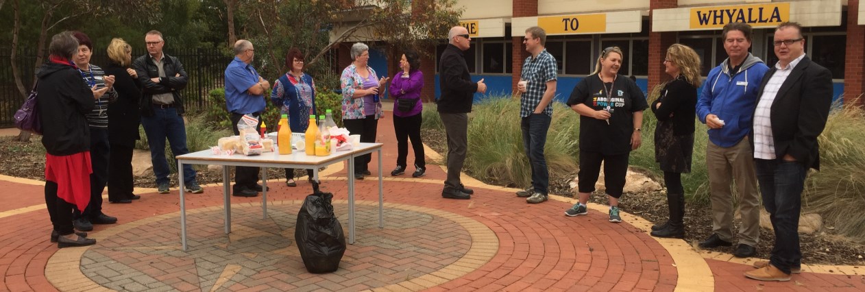 Above: SMG and DECD Staff with the local Church Community at Whyalla Stuart