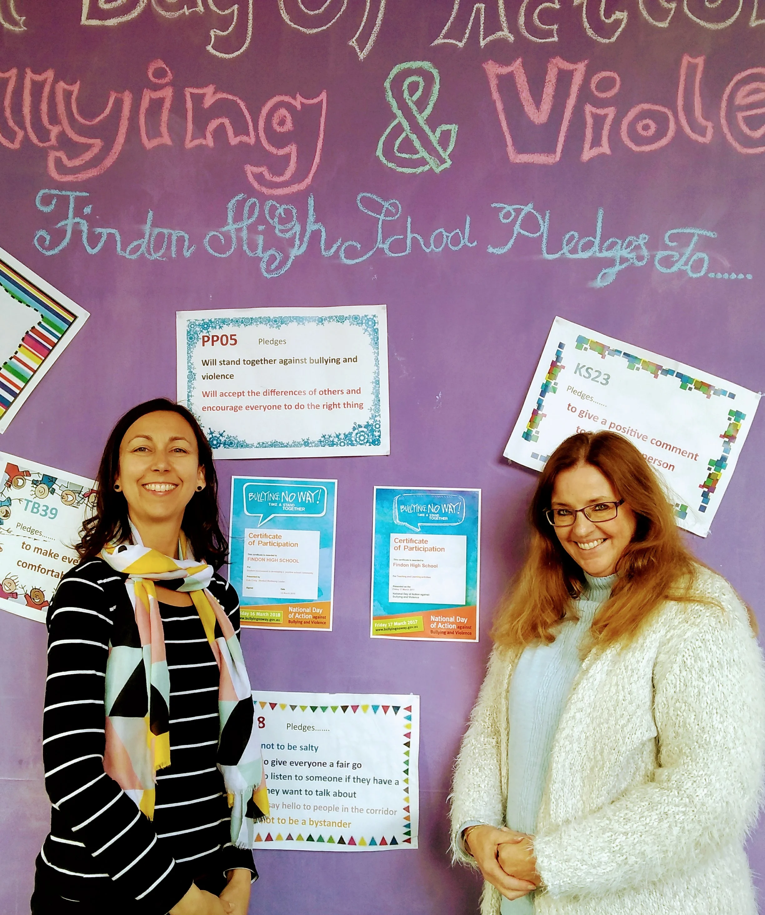 Kiah Craig, Student Wellbeing Leader and Kathy Pivetta, SMG Pastoral Care Worker