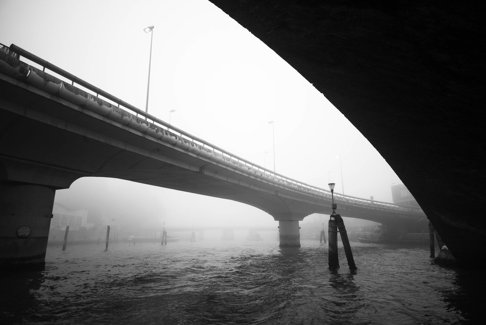   Departing Venice, more bridges, more fog     Leica Monochrom 1/250s F11 ISO1250  