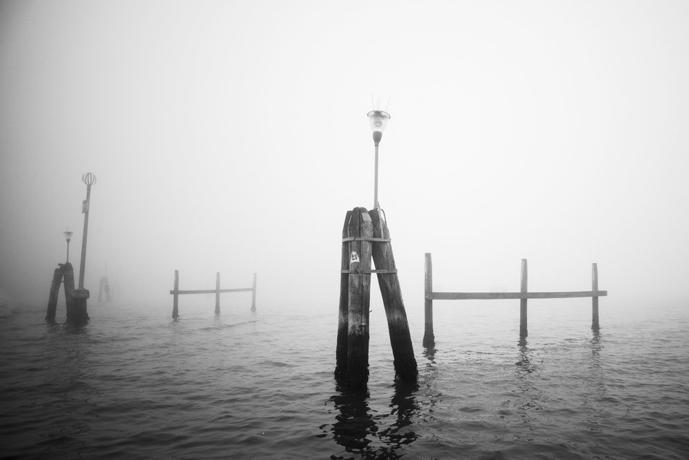   Departing Venice, tide markers     Leica Monochrom 1/1250s F13 ISO650  