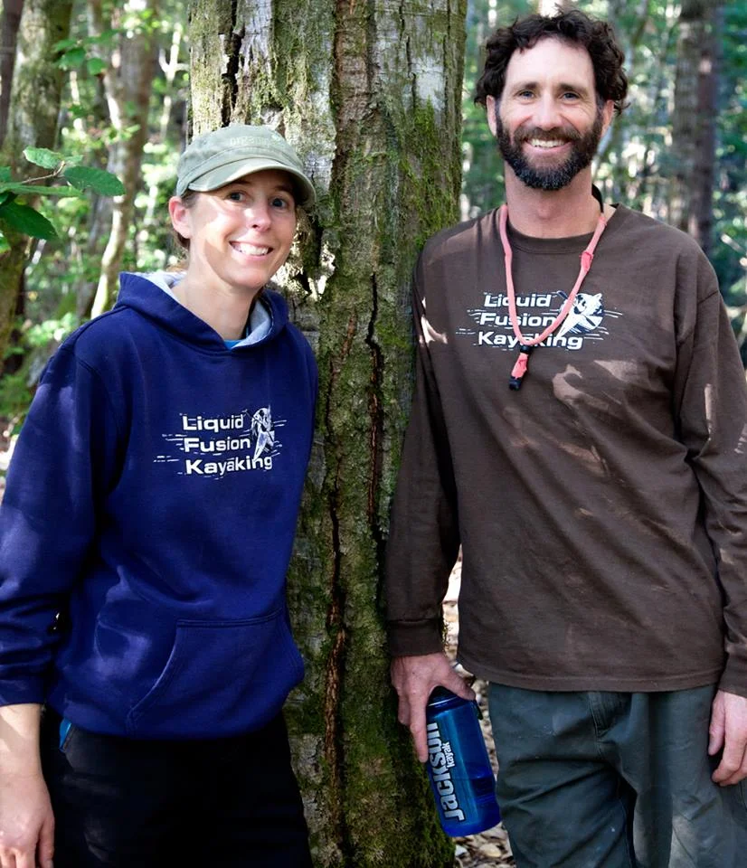 Liquid Fusion Kayaking's owner/operator/instructors - Cate Hawthorne and Jeff Laxier