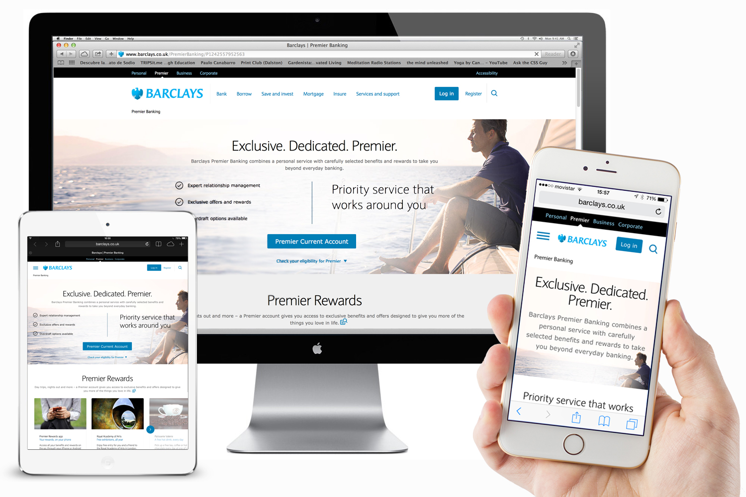  Final look and feel of the new barclays.co.uk branding across&nbsp;mobile, tablet and desktop 