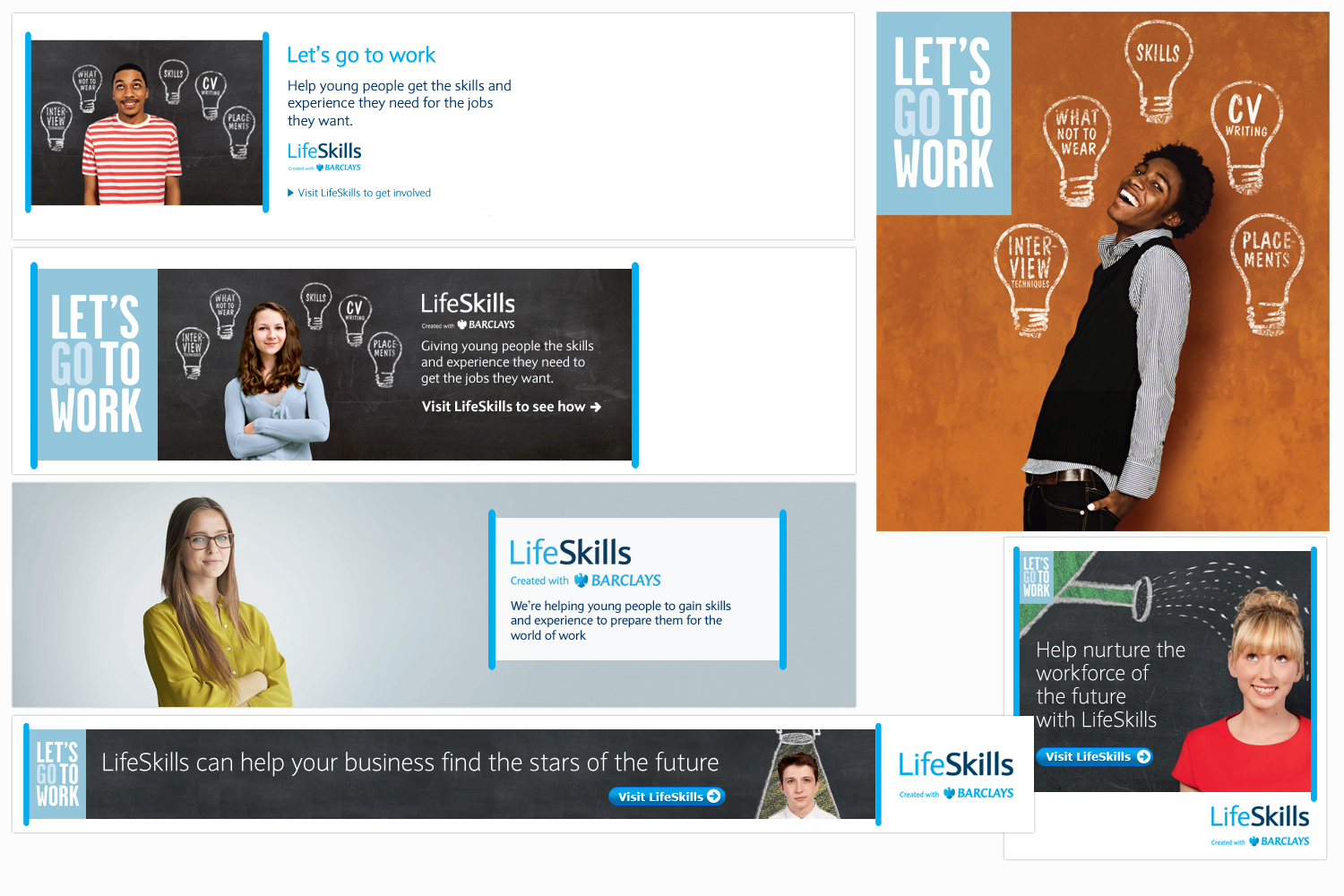 Samples of assets produced within Digital to support Marketing's Life Skills campaign 