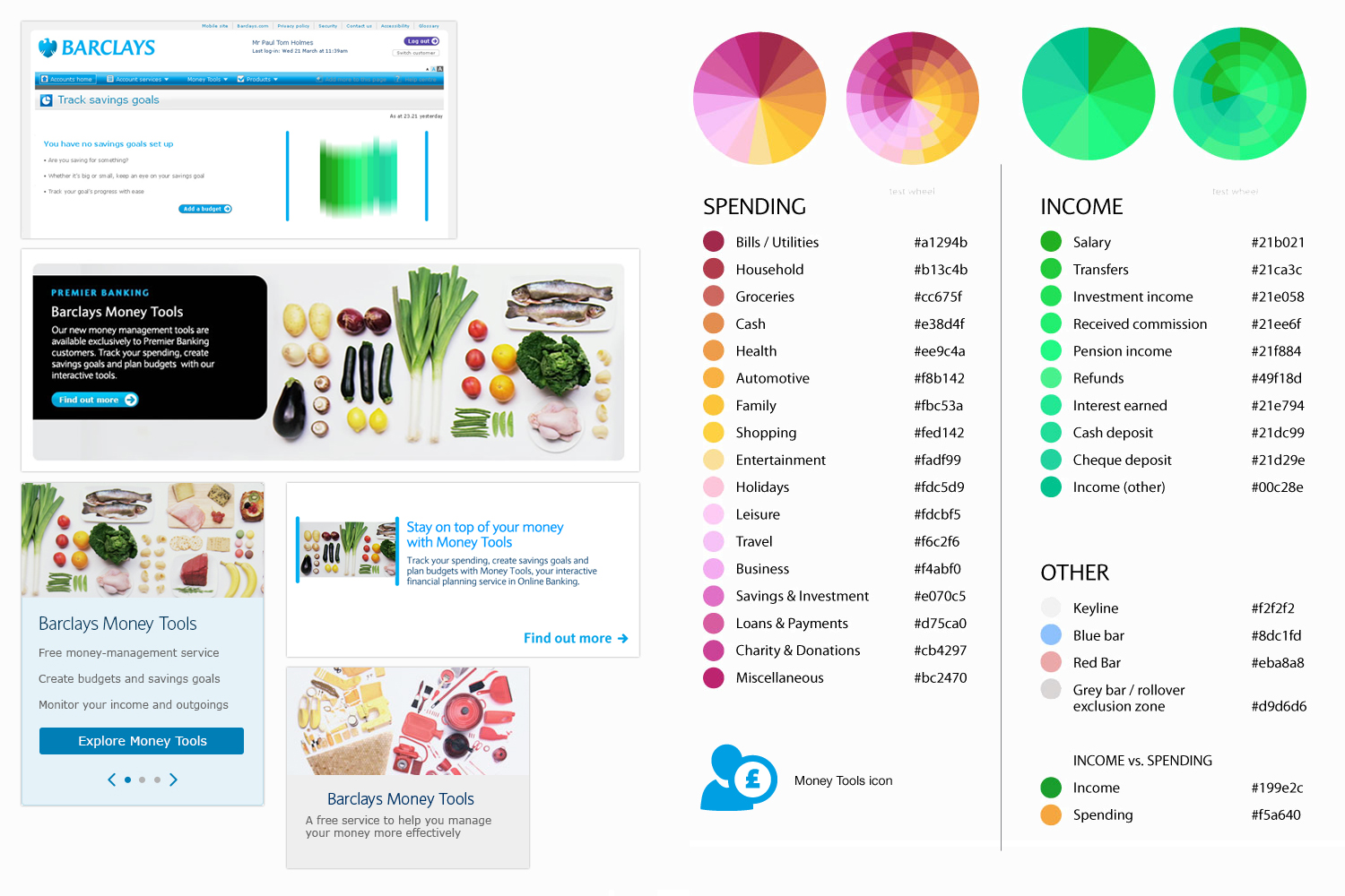  Final colours assigned to respective areas. Also sample&nbsp;banners used across .co.uk (secure and public) and final icon 