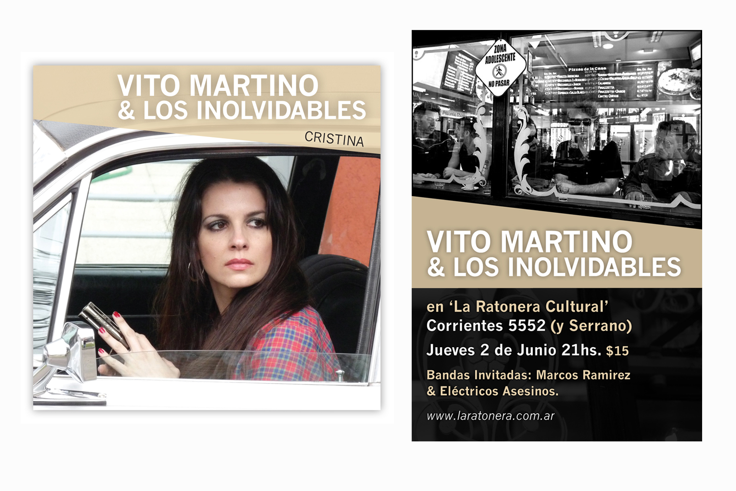  Single LP design for the song 'Cristina' and concert&nbsp;flyer design 