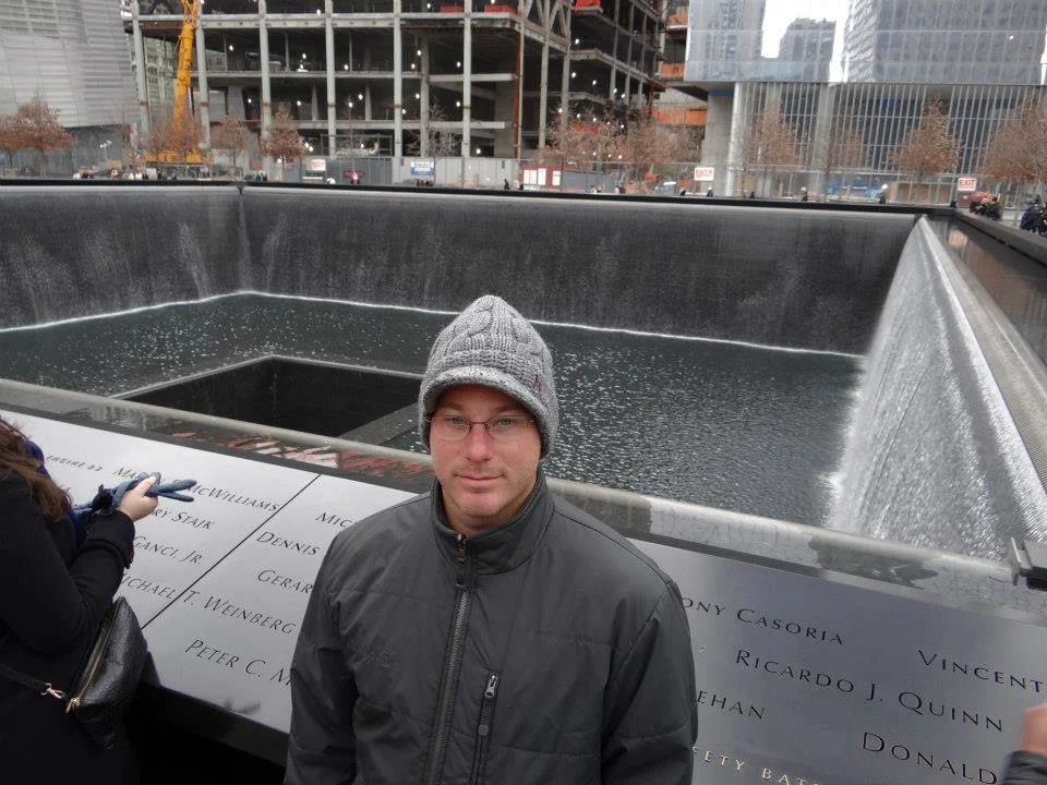 sean at the world trade center memorial
