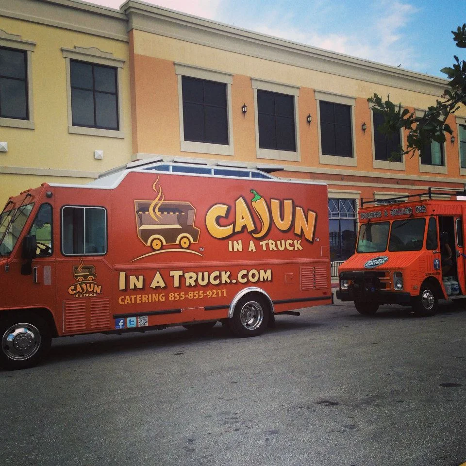 cajun and burger culture ready to be loaded into place.