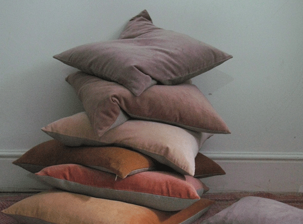 hand dyed velvet cushions manon bis