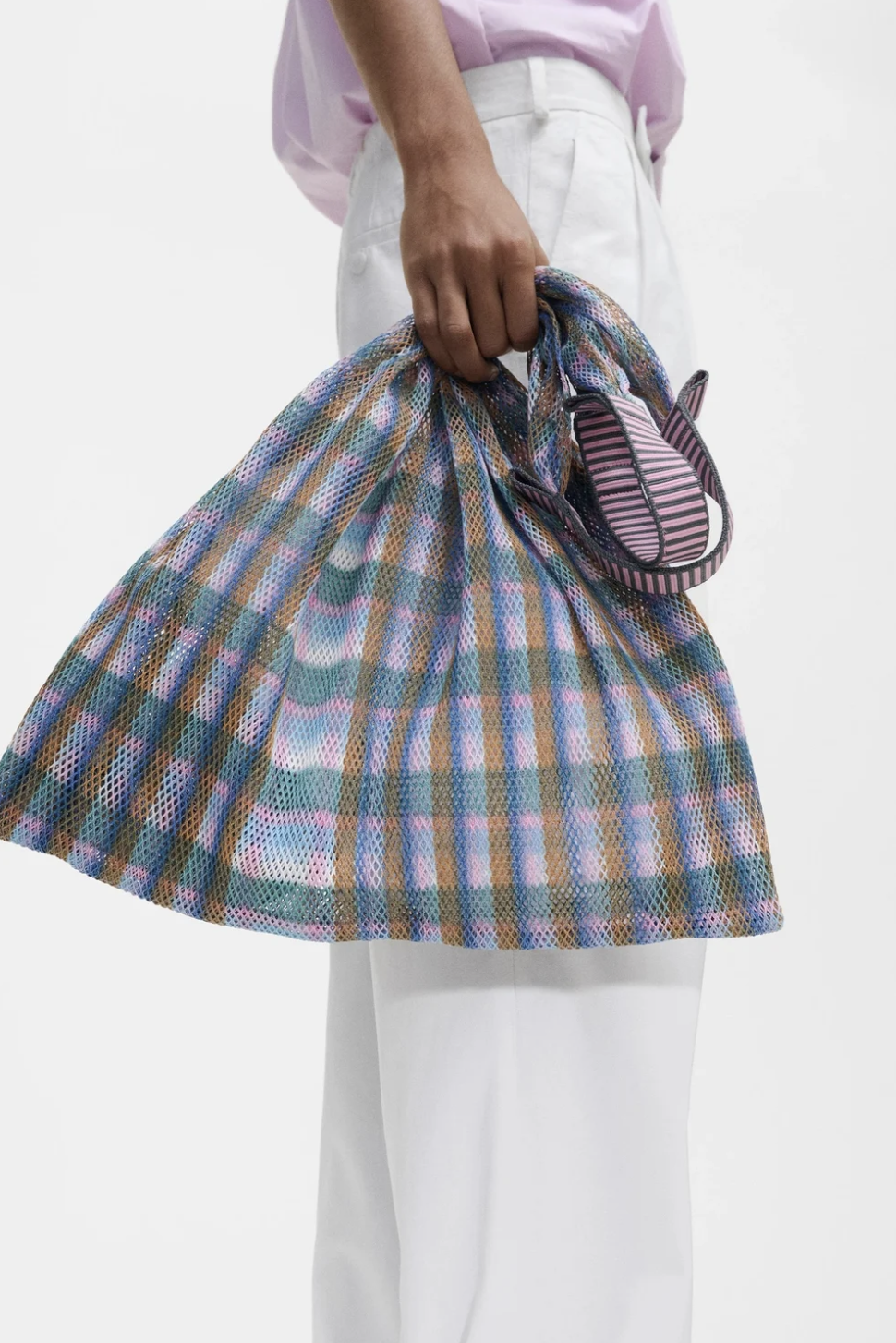 MANON BIS Épice Udaipur Check Bag With Removable Purse Pink.png