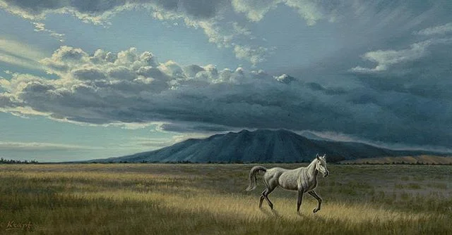 Last night I slept for 12 hours and dreamed about painting horses in a landscape
