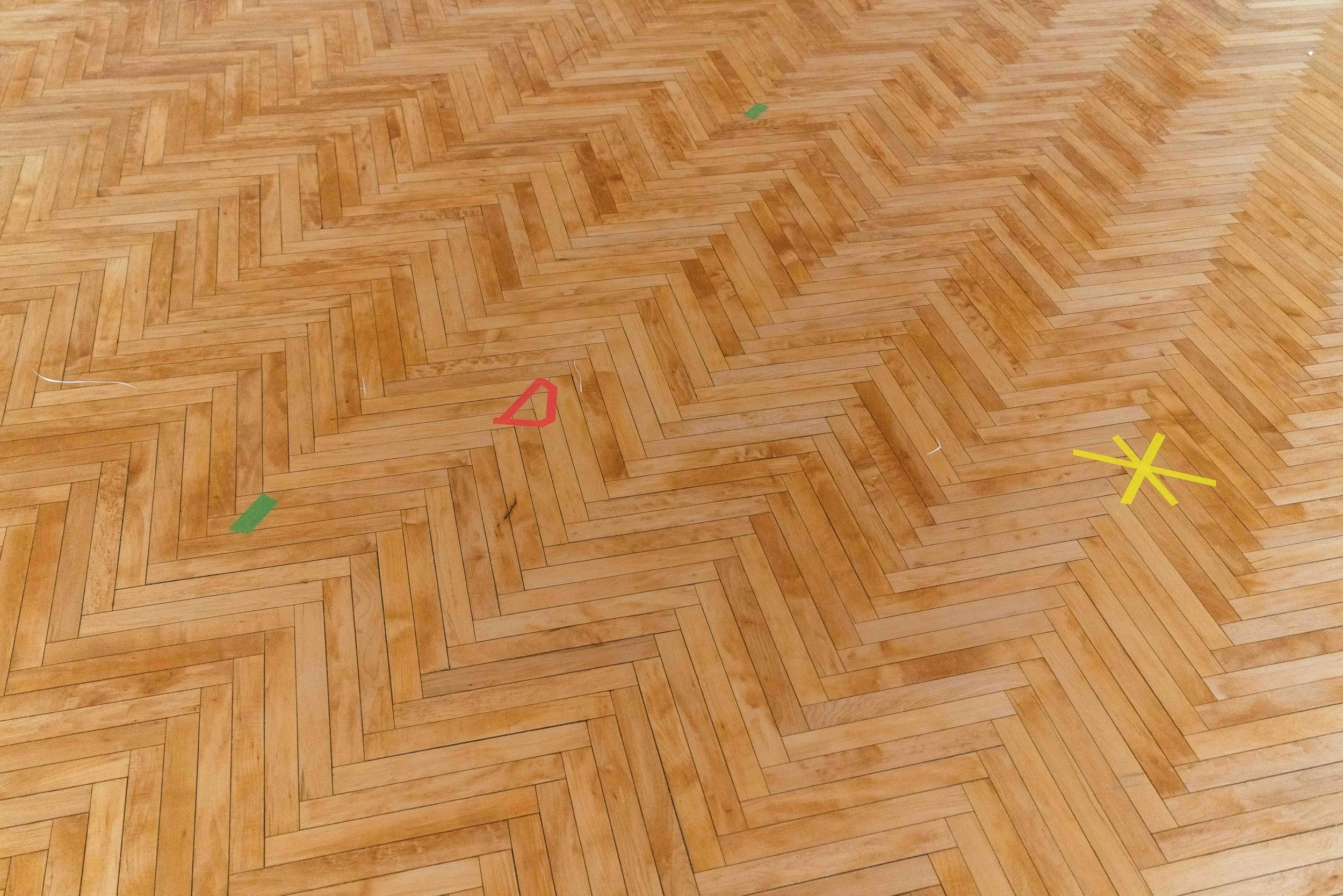  Hand taped basketball court drawing for choreography. Photo by Robert Chase Heishman for Bob. 