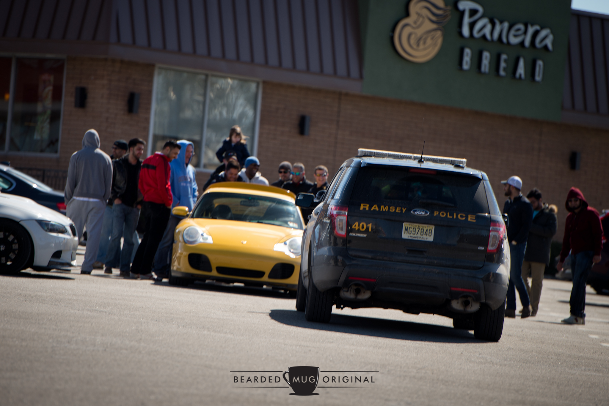 Only one Ramsey police SUV rolled into the lot and actually socialized with some of the participants, even smiling when the owner of a yellow 996 Turbo was happily letting the flat-6 rev to redline and backfire with a bang. 