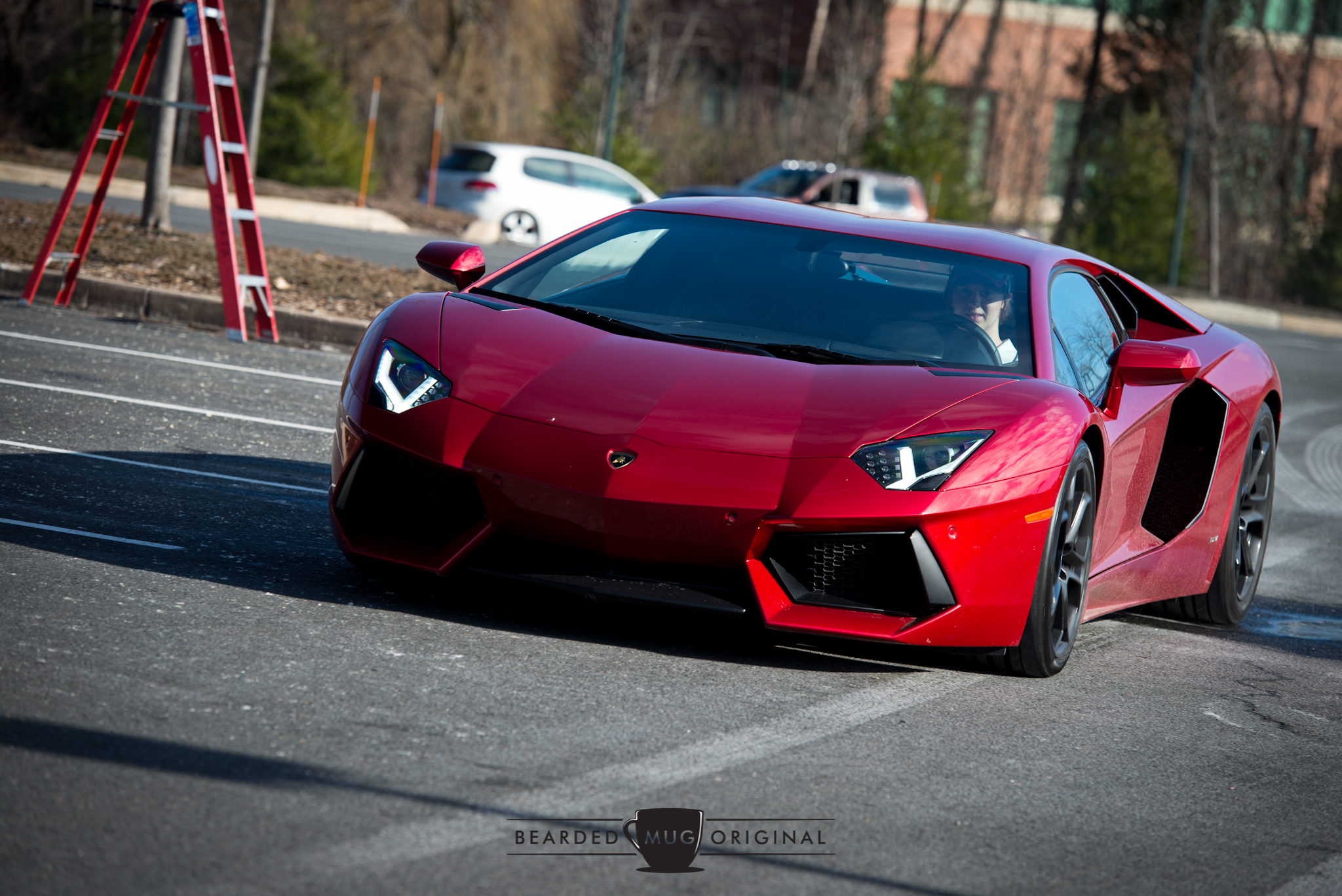 If you can look past this Lambo, you'll notice the WUTmobile in the background.