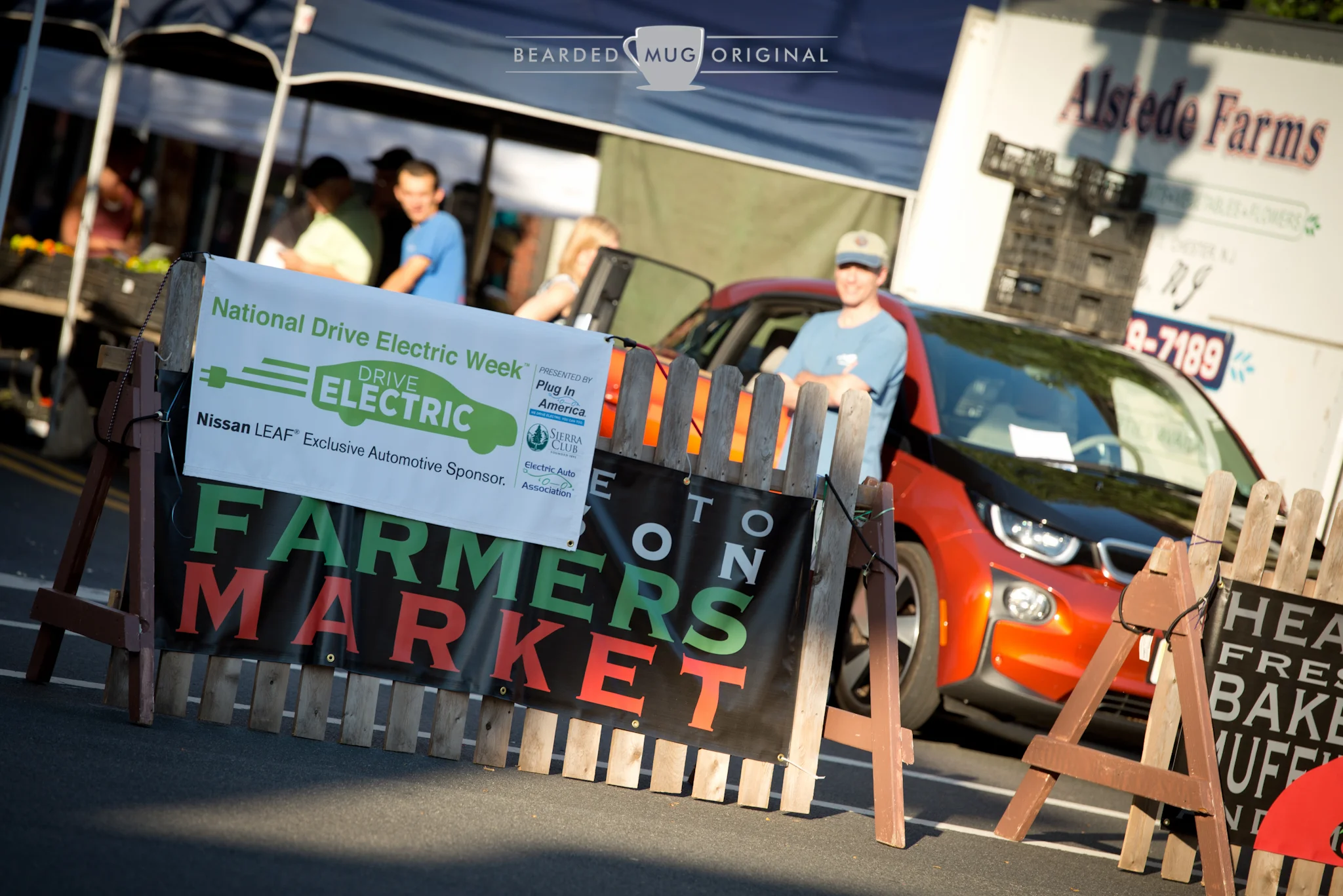 Electric cars were a welcomed enhancement to the Madison Farmer's Market.