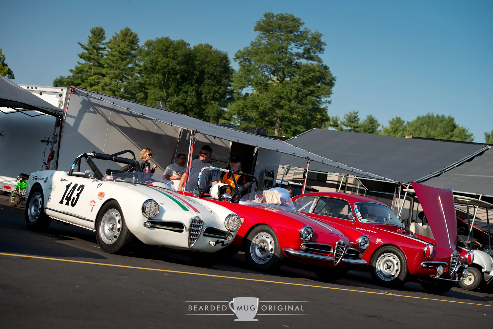 In the paddock with his Alfisti brethren.