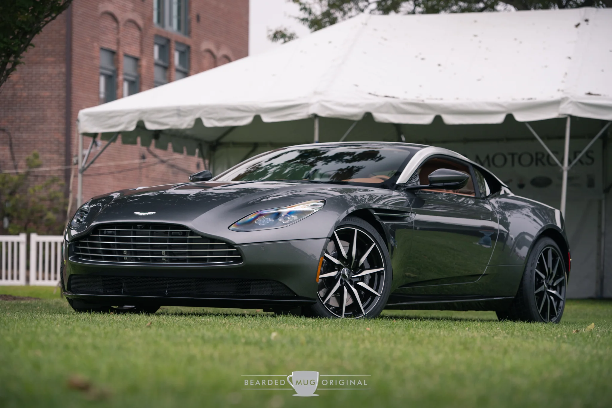 Once the DB11 was unloaded, it was driven into position under the Miller tent. Right place, right time, courtesy of my inability to stick to a departure schedule.