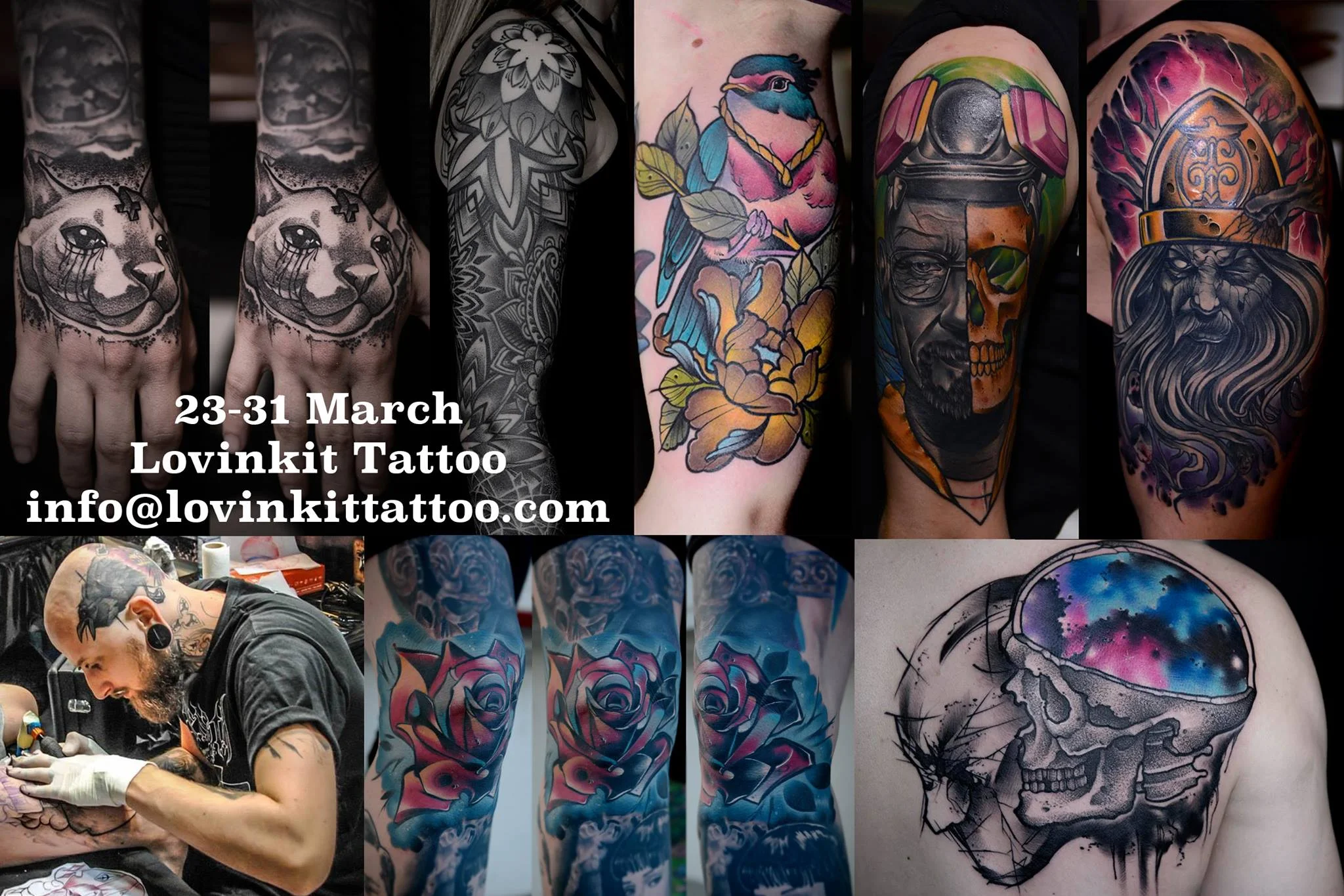 Wojtek Dombrowski Date at Lovinkit: 23-31 March 2017 Country: Poland Specialised style of tattooing: Mandala, Neotraditioonal Portfolio: https://www.instagram.com/voyta5/ Contact: info@lovinkittattoo.com or 39908494