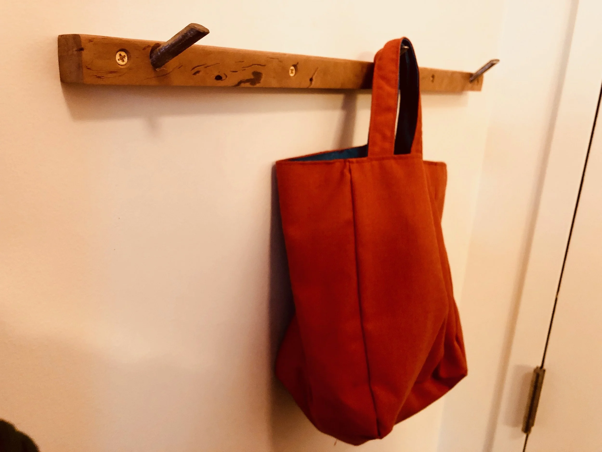 Felled weed-tree cherrywood and steel coat rack