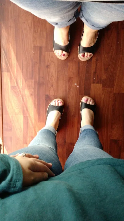 february : my parents came for a visit & my momma bought me matching shoes