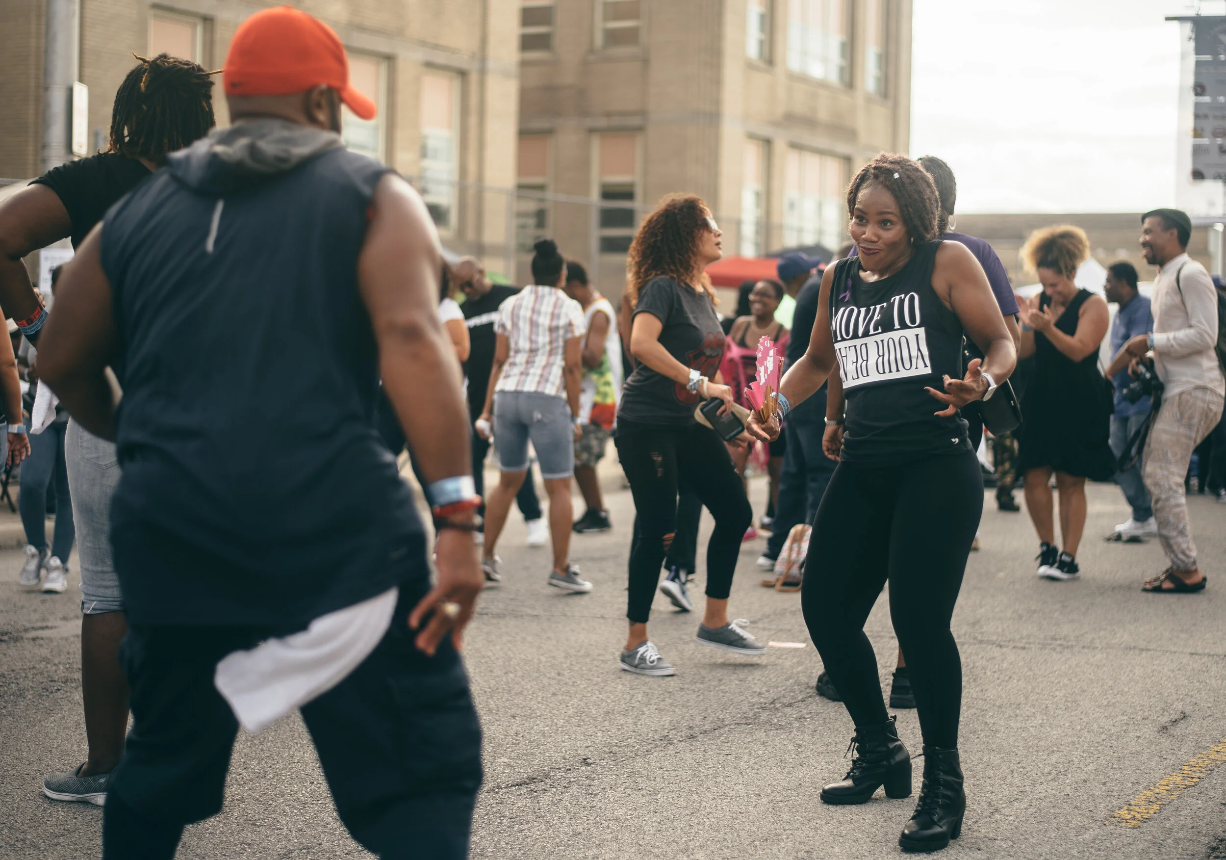 The crowd dances to DJ Duane Powell at 3 Yards Bangin’ House Fest.