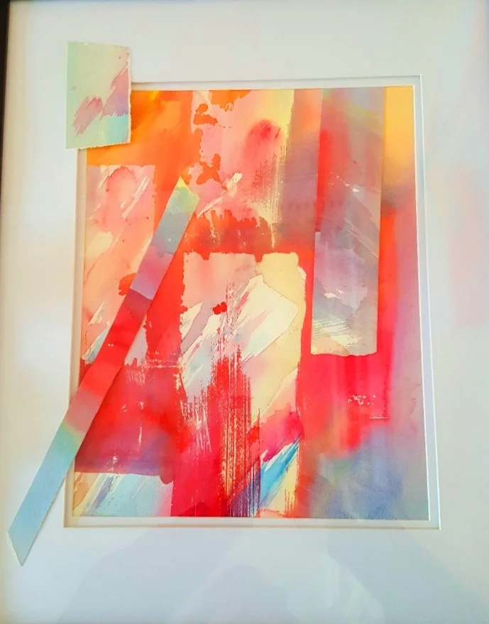 “Color Outside the Lines” this is a watercolor collage