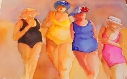 “Bathing Beauties” Watercolor