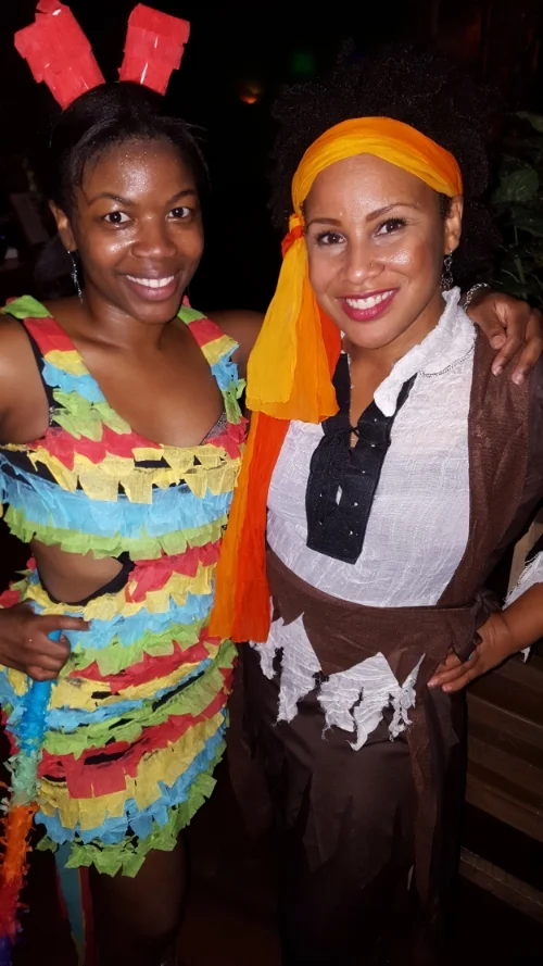 My Halloween Salsa Party at Cilantros Grill was GREAT! This is me and my awesome friend Keenan - can you guess what her costume is?