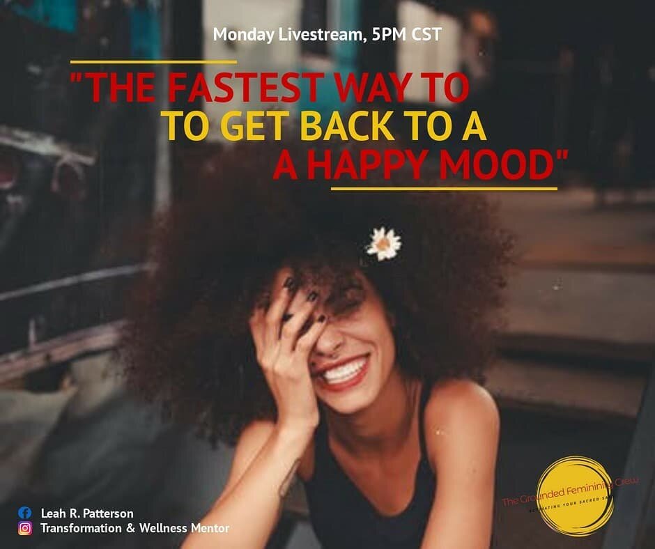 Do you struggle with snapping out of a negative mood? Do you wish you had more control over your happiness? I get it because that used to be me! Tomorrow in my weekly live stream, I'll be talking about my technique for getting back to my happy place 