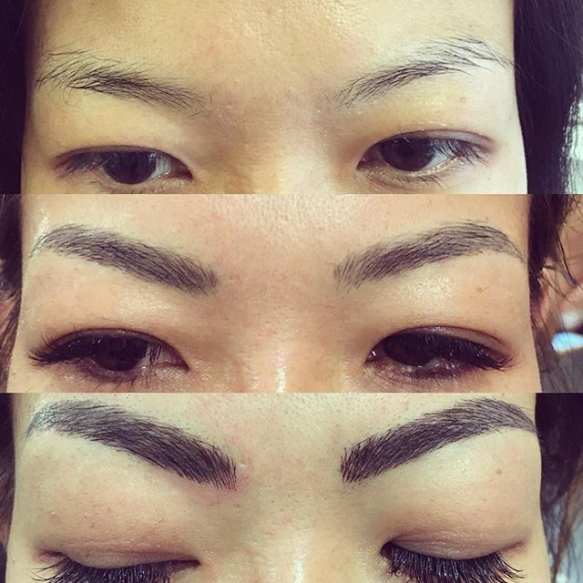 Like all good things worth waiting for #microblading is a process......building upon previous work to create beautiful end results...........................Top:before microblading  Middle: healed results after 10 wks  Bottom: right after touch-up  #