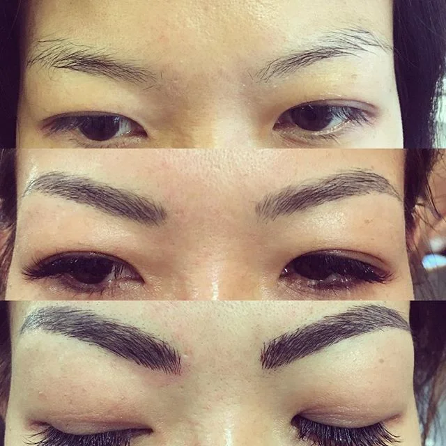 Like all good things worth waiting for #microblading is a process......building upon previous work to create beautiful end results...........................Top:before microblading  Middle: healed results after 10 wks  Bottom: right after touch-up  #