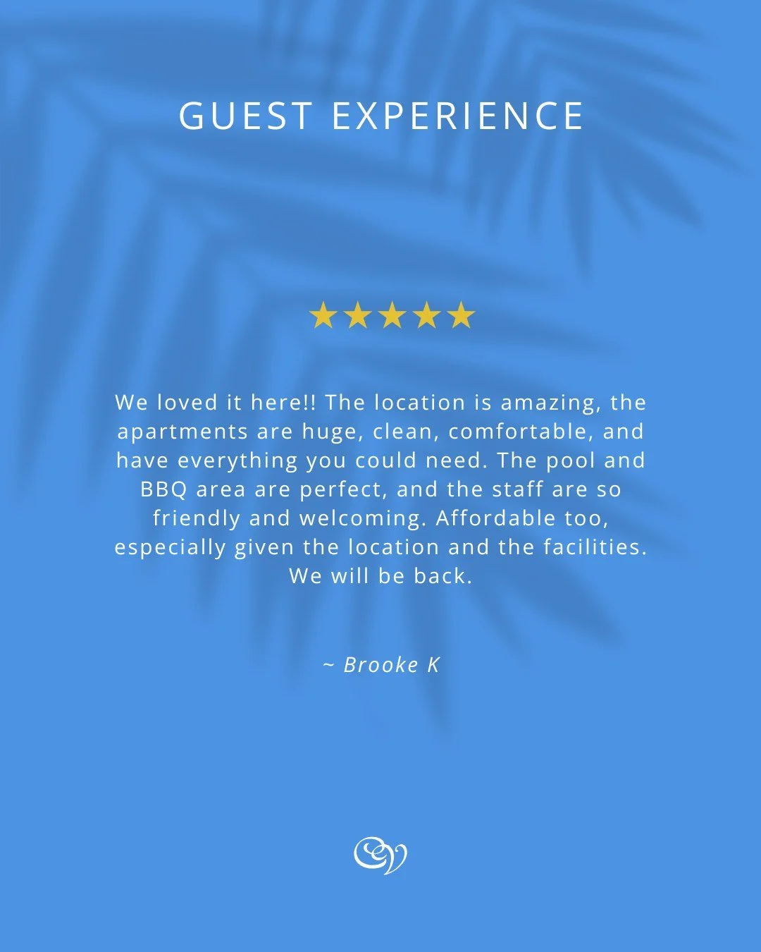 Nothing makes us happier than hearing our guests felt right at home. From spacious, comfortable apartments to friendly faces, an easy location, and time well spent by the pool and BBQ area, it&rsquo;s all about creating a stay you can truly relax int