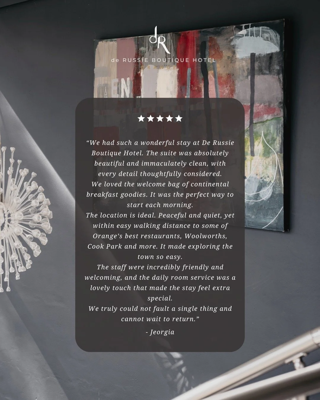 From considered design to the simple pleasure of daily continental breakfast delivered to your door, it&rsquo;s the little touches that shape a stay at de Russie. Set in a peaceful pocket of town yet moments from Orange&rsquo;s best dining and garden