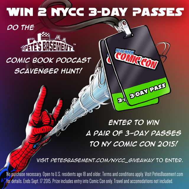 BUT WAIT! THERE'S MORE! Adrian Has Issues is proud to be a part of Pete's Basement's Comic Book Podcast Scavenger Hunt! Listen to this episode as well as the following podcasts for a trivia question. Then go to petesbasement.com/nycc_giveaway with your answer gets you 5 entries in the contest. Comical Podcast Geeks With Wives & Capes Bry-Fy podcast Adrian Has Issues Epic Comicast Superhero Speak Twos Company 3s A Podcast