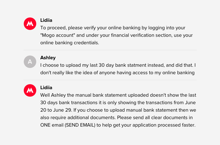 Example of a common problem spotted over chat regarding user not trusting on our tools.