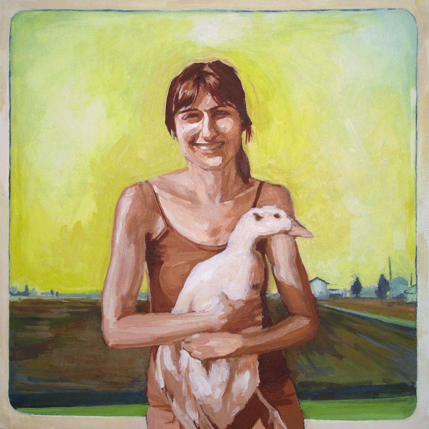 Self-portrait with my adopted duck, Stanley