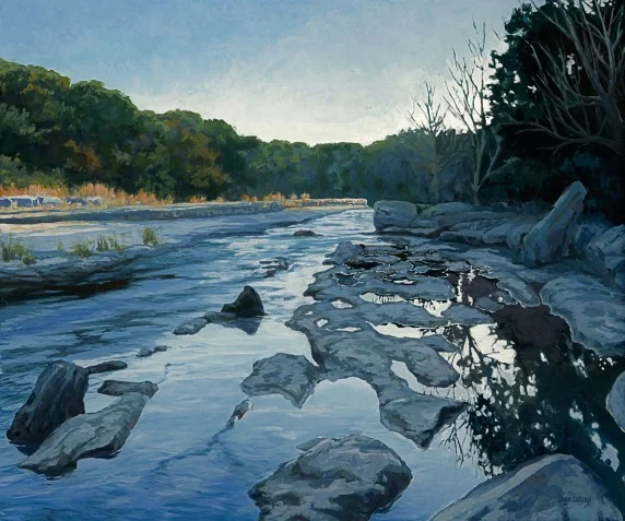 High Water at Spyglass 20x24 gouache on masonite panel
