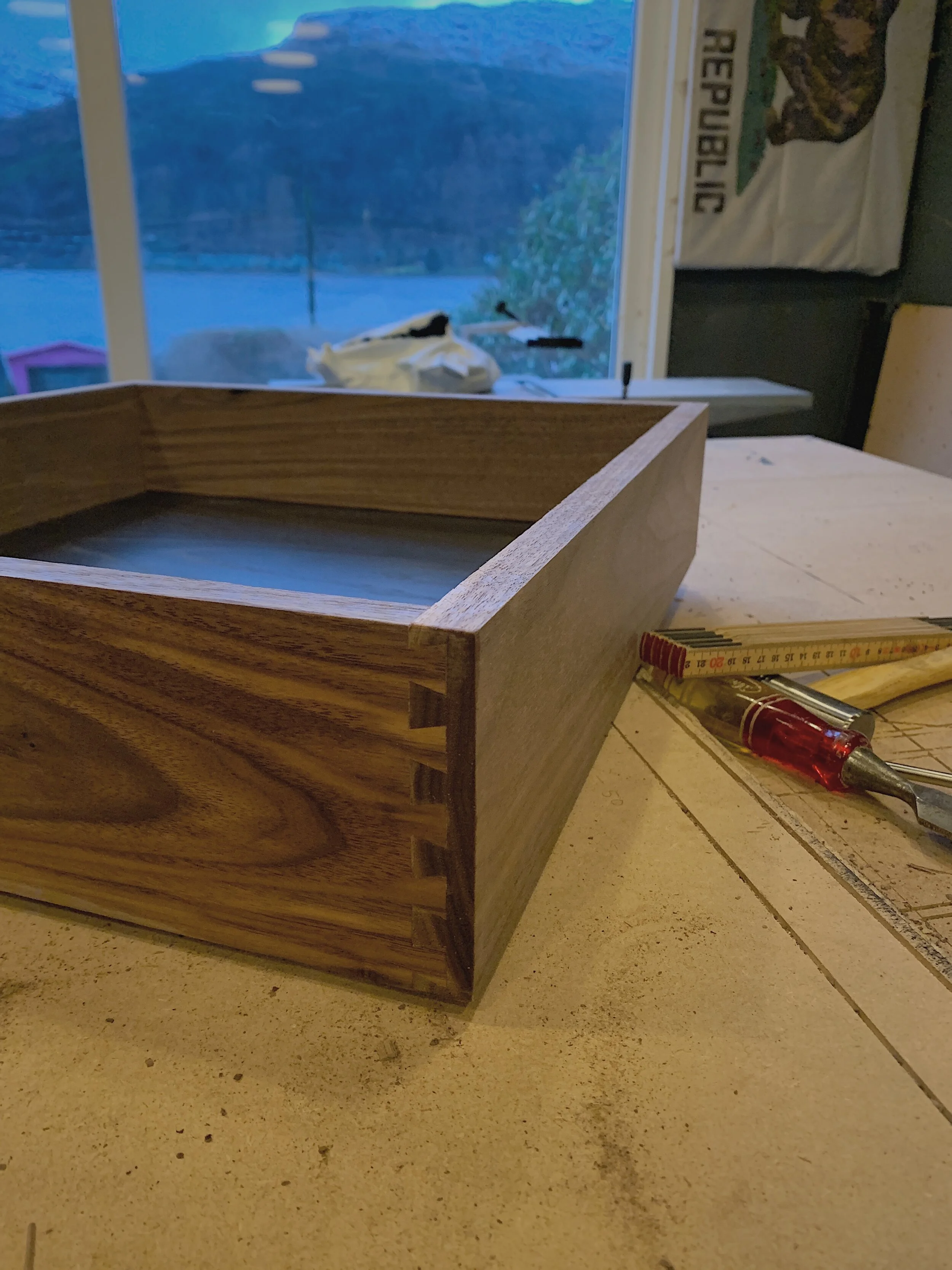 Walnut dovetail drawers
